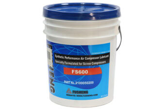 A bucket of FS600 lubricant oil displayed on a clean white background.